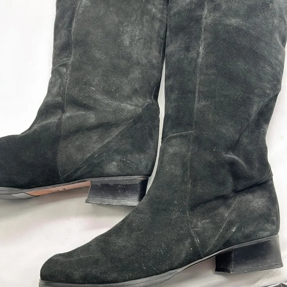 Vintage Black Suede Roberto Vianni for Neiman Marcus Over the Knee Boots
